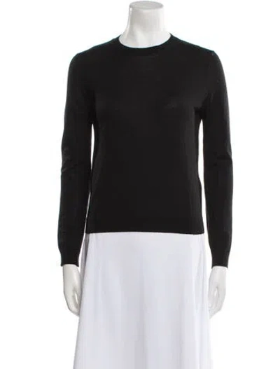 Pre-owned Valentino Virgin Wool Crew Neck Sweater In Black