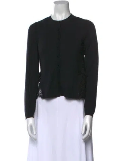 Pre-owned Valentino Virgin Wool Crew Neck Sweater In Black