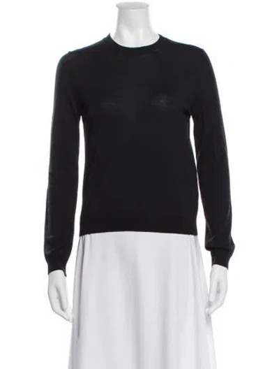 Pre-owned Valentino Virgin Wool Crew Neck Sweater In Black