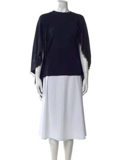 Pre-owned Valentino Virgin Wool Crew Neck Sweater In Black