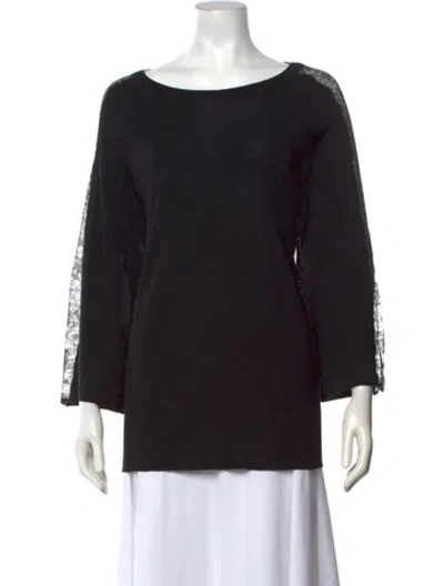 Pre-owned Valentino Virgin Wool Crew Neck Sweater In Black