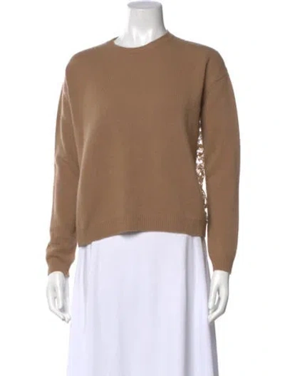 Pre-owned Valentino Virgin Wool Crew Neck Sweater In Brown