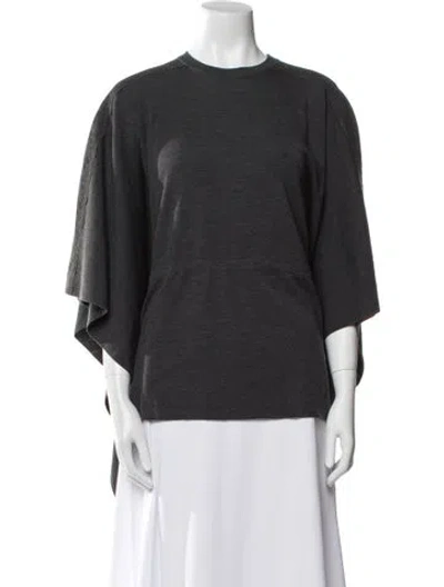 Pre-owned Valentino Virgin Wool Crew Neck Sweater In Gray