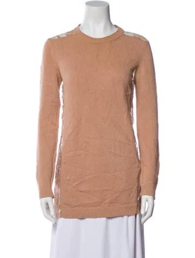 Pre-owned Valentino Virgin Wool Crew Neck Sweater In Neutral