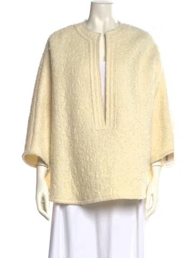 Pre-owned Valentino Virgin Wool Crew Neck Sweater In Neutral