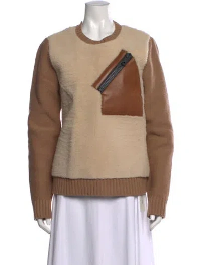 Pre-owned Valentino Virgin Wool Crew Neck Sweater In Neutral