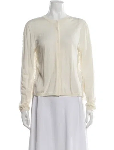 Pre-owned Valentino Virgin Wool Crew Neck Sweater In Neutral