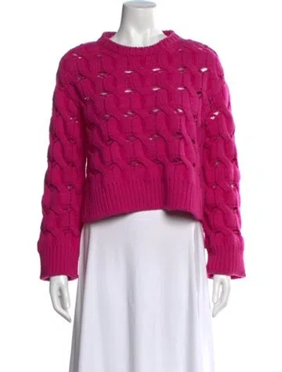 Pre-owned Valentino Virgin Wool Crew Neck Sweater In Pink