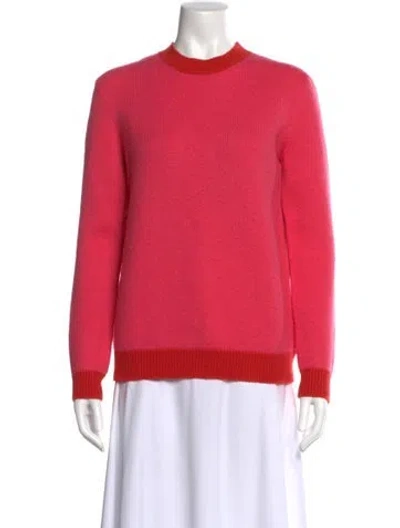 Pre-owned Valentino Virgin Wool Crew Neck Sweater In Pink