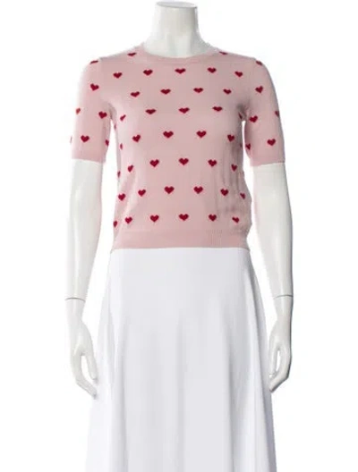 Pre-owned Valentino Virgin Wool Crew Neck Sweater In Pink