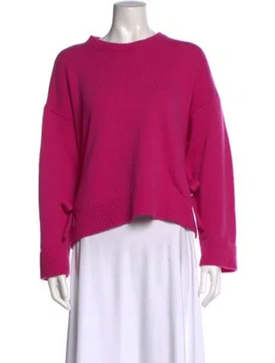 Pre-owned Valentino Virgin Wool Crew Neck Sweater In Pink