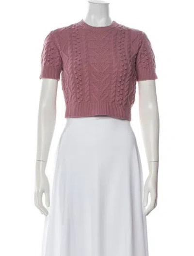 Pre-owned Valentino Virgin Wool Crew Neck Sweater In Pink
