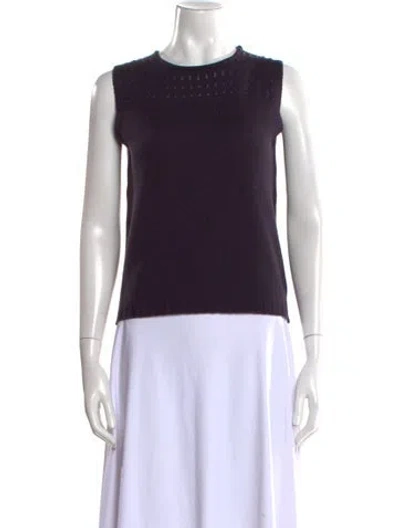 Pre-owned Valentino Virgin Wool Crew Neck Sweater In Purple