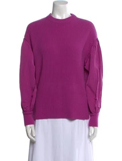 Pre-owned Valentino Virgin Wool Crew Neck Sweater In Purple