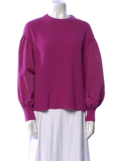 Pre-owned Valentino Virgin Wool Crew Neck Sweater In Purple