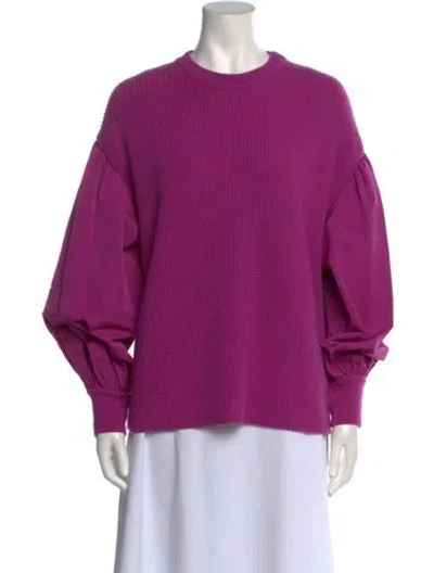 Pre-owned Valentino Virgin Wool Crew Neck Sweater In Purple
