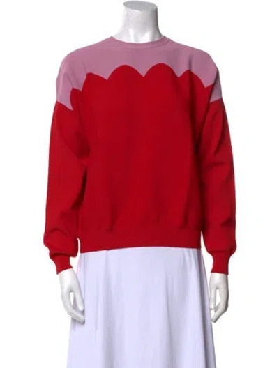 Pre-owned Valentino Virgin Wool Crew Neck Sweater In Red