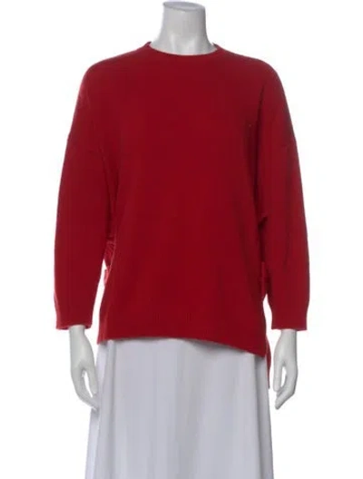 Pre-owned Valentino Virgin Wool Crew Neck Sweater In Red