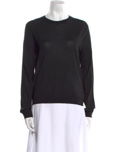 Pre-owned Valentino Virgin Wool Crew Neck Sweater W/ Tags In Black