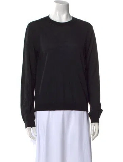 Pre-owned Valentino Virgin Wool Crew Neck Sweater W/ Tags In Black