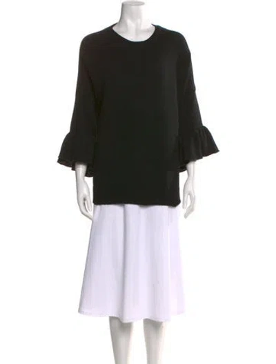 Pre-owned Valentino Virgin Wool Crew Neck Sweater W/ Tags In Black