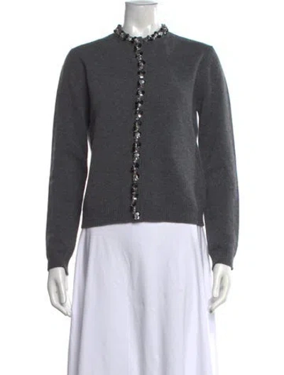 Pre-owned Valentino Virgin Wool Crew Neck Sweater W/ Tags In Gray