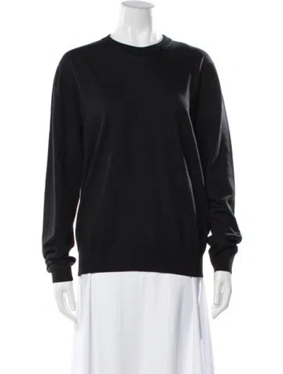 Pre-owned Valentino Virgin Wool Crew Neck Sweatshirt W/ Tags In Black