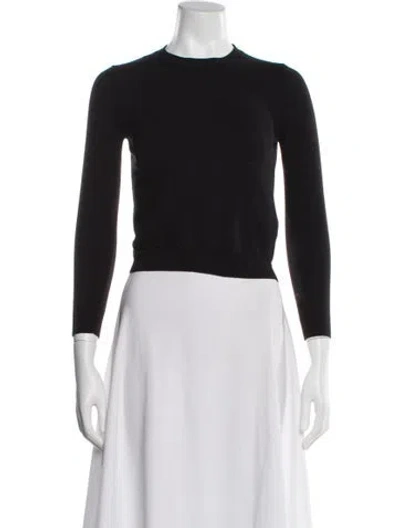Pre-owned Valentino Virgin Wool Crew Neck Top In Black