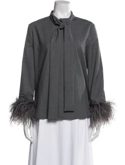 Pre-owned Valentino Virgin Wool Down Jacket In Gray