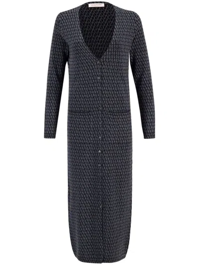 Valentino Virgin Wool Dress In Black