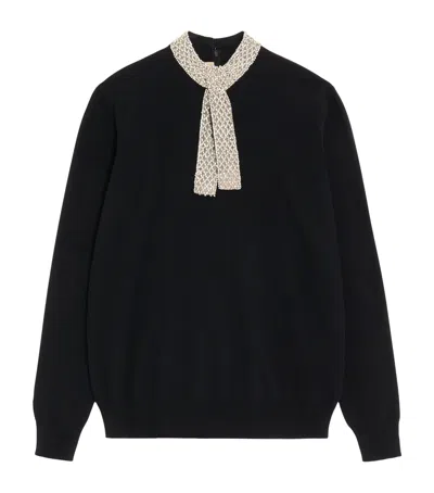 Valentino Virgin Wool Embellished Sweater In Black
