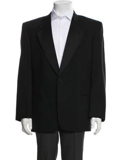 Pre-owned Valentino Virgin Wool Embroidered Accent Blazer In Black