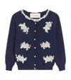 Valentino Virgin Wool Embroidered Cardigan In Blue