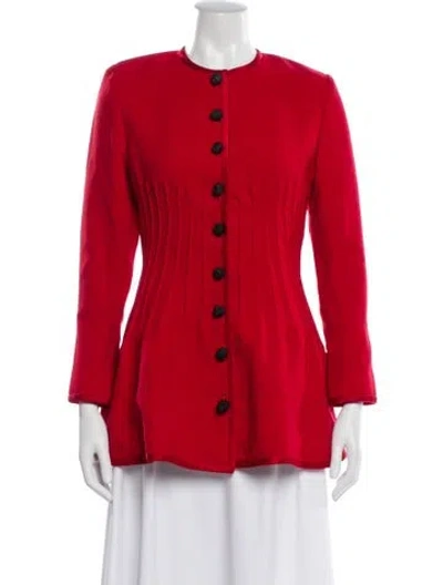 Pre-owned Valentino Virgin Wool Evening Jacket In Red