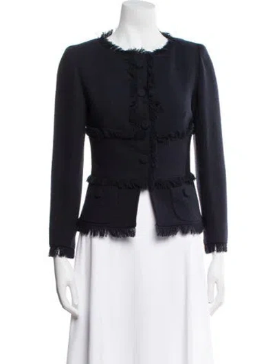 Pre-owned Valentino Virgin Wool Evening Jacket W/ Tags In Blue