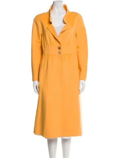 Pre-owned Valentino Virgin Wool Faux Fur Coat In Neutral