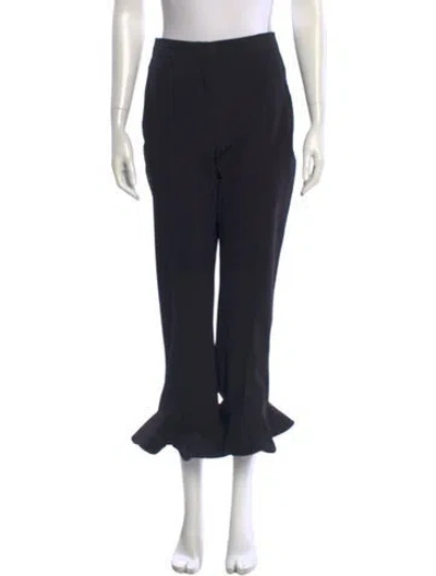 Pre-owned Valentino Virgin Wool Flared Pants In Black