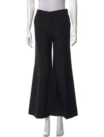 Pre-owned Valentino Virgin Wool Flared Pants In Black