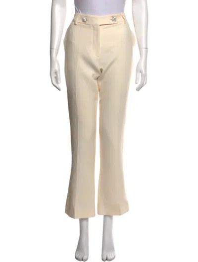 Pre-owned Valentino Virgin Wool Flared Pants In Neutrals