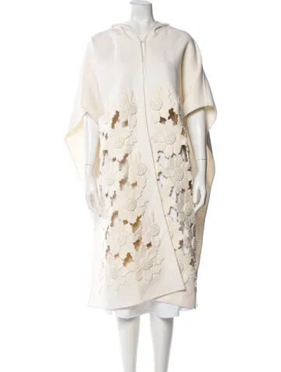Pre-owned Valentino Virgin Wool Floral Print Jacket W/ Tags In Neutral
