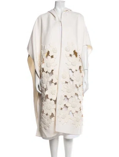 Pre-owned Valentino Virgin Wool Floral Print Jacket W/ Tags In Neutral