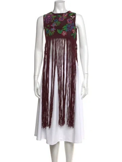 Pre-owned Valentino Virgin Wool Floral Print Sweater In Multicolor