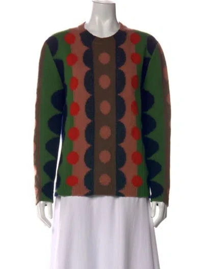 Pre-owned Valentino Virgin Wool Graphic Print Sweater In Multi