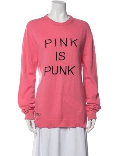 Pre-owned Valentino Virgin Wool Graphic Print Sweater In Pink