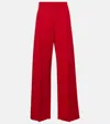 Valentino Virgin Wool Grisaille Wide-leg Pants In Rot