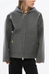 Valentino Virgin Wool Heavy Hood With Zip Closure In Gray