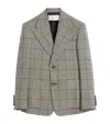 Valentino Virgin Wool Houndstooth Blazer In Gray