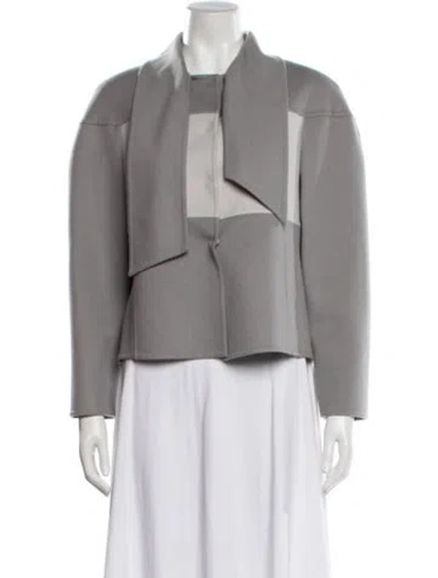 Pre-owned Valentino Virgin Wool Jacket In Grey