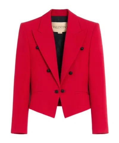 Valentino Virgin Wool Jacket In Red
