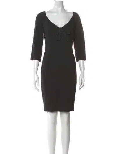 Pre-owned Valentino Virgin Wool Knee-length Dress In Black